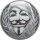 Cook Islands 5 Dollars 2016 - Guy Fawkes Maske - 1 oz Silber Black PP