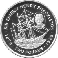 Falkland-Inseln 2 Pounds 1999 - 125. Geburtstag von Sir...