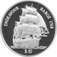 Fiji 10 Dollars 1998 - HMS Endeavour - Silber PP