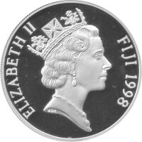 Fiji 10 Dollars 1998 - HMS Endeavour - Silber PP