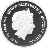 Tuvalu 1 Dollar 2019 Periodensystem 1 oz Silber PP teilcoloriert
