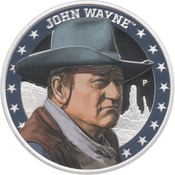 Tuvalu 1 Dollar 2020 John Wayne 1 oz Silber PP coloriert