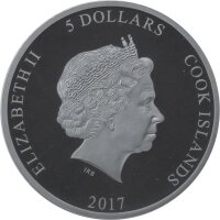 Cook Islands 5 Dollars 2017 - Guy Fawkes Maske - 1 oz Silber Black PP