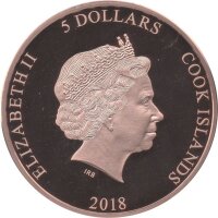 Cook Islands 5 Dollars 2018 - Salvatore - 1 oz Silber PP rotgoldplatiert und teilcoloriert