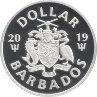 Barbados 1 Dollar 2019 - Bat Signal - Silber PP teilcoloriert