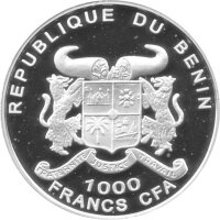 Benin 1.000 Francs 2001 - Leif Ericson - Silber PP