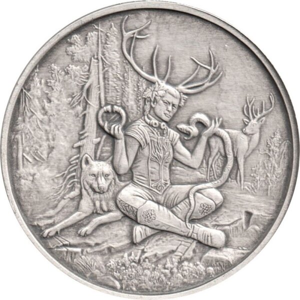 Round USA Celtic Lore Serie "Cernunnos" 1 oz Silber Antik Finish