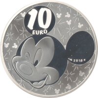 Frankreich 10 Euro 2018 - Micky und Freunde - Silber PP teilcoloriert