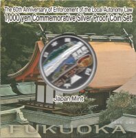 Japan 1.000 Yen 2015 - Heisei "Präfektur Fukuoka" - Silber PP teilcoloriert