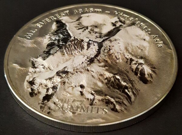 Cook Islands 25 Dollars 2017 - The 7 Summits "Mount Everest" - 5 oz Silber teilcoloriert