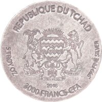 Tschad 3.000 Francs 2016 - Ägyptische Reliquien "King Tut" - 5 oz Silber Antik Finish