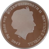 Tuvalu 2 Dollar 2017 - Star Trek "30 Jahre nächste Generation" - 2 oz Silber PP teilcoloriert