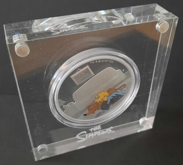 Tuvalu 1 Dollar 2019 - The Simpsons "Maggie Simpson" - 1 oz Silber PP teilcoloriert