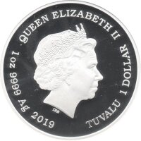 Tuvalu 1 Dollar 2019 - The Simpsons "Maggie Simpson" - 1 oz Silber PP teilcoloriert