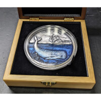 Benin Moby Dick 2019 1000 Gramm Silber - Antik Finish & Glas-Emaille-Technik