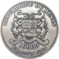 Benin Moby Dick 2019 1000 Gramm Silber - Antik Finish & Glas-Emaille-Technik