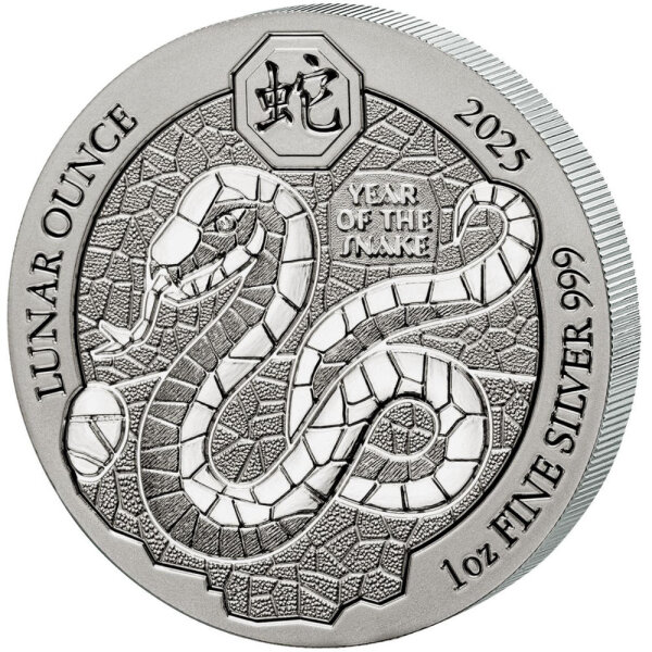 Ruanda Lunar 2025 Jahr der Schlange 1 oz Silber
