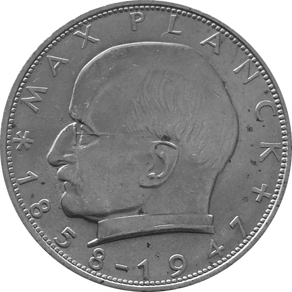 J.392 Deutschland 2 Deutsche Mark 1957 - 1971 Max Planck, 2,99