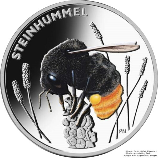 Deutschland 5 Euro Wunderwelt Insekten 9. Ausgabe 2024 Steinhummel J