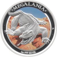 Australien 1 Dollar 2014 - Megalania - 1 oz Silber PP teilcoloriert
