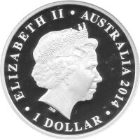 Australien 1 Dollar 2014 - Megalania - 1 oz Silber PP teilcoloriert
