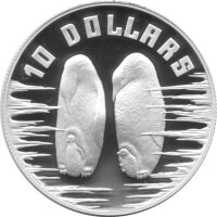 Australien 10 Dollar 1992 - Kaiserpinguine - Silber PP
