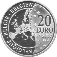 Belgien 20 Euro 2007 - 100. Geburtstag von Herge - Silber PP