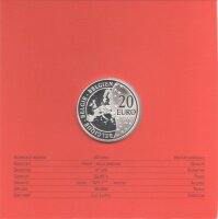 Belgien 20 Euro 2007 - 100. Geburtstag von Herge - Silber PP
