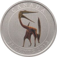 Kanada 25 Cents 2013 - Dinosaurier "Quetzalcoatl" - Ku-Ni  teilcoloriert