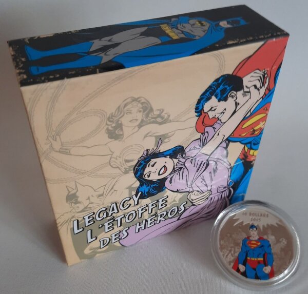Kanada 10 Dollars 2015 - DC Comics "Superman" - Silber PP teilcoloriert