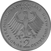 J.424 Deutschland 2 Deutsche Mark 1979 - 1993 Kurt Schumacher