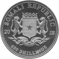 Somalia Elefant 2018 "Day and Night Edition" 2x 1 oz Silber teilcoloriert