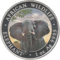 Somalia Elefant 2021 "Day and Night Edition" 2x 1 oz Silber teilcoloriert