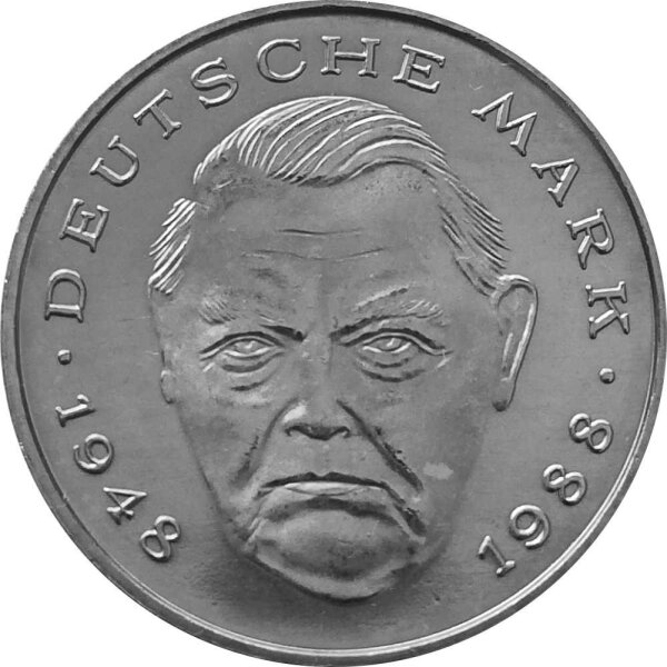 J.445 Deutschland 2 Deutsche Mark 1988 - 2001 Ludwig Erhard