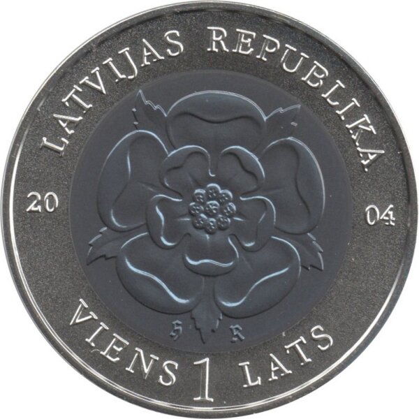 Lettland 1 Lats 2004 - Münze der Zeit - Silber-Niob
