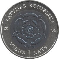 Lettland 1 Lats 2004 - Münze der Zeit - Silber-Niob