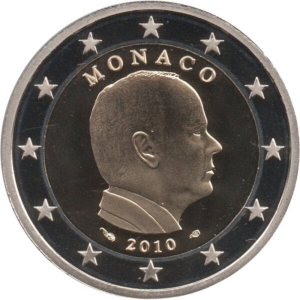 Monaco 2 Euro 2010 "Albert II. Kursmünze" PP