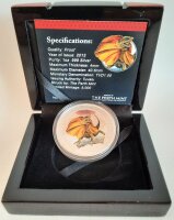 Tuvalu Remarkable Reptils Rüschenhals-Eidechse 2013 1 oz Silber - PP teilcoloriert