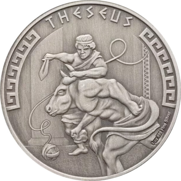 Niue Helden der Griechischen Mythologie Theseus 2024 - 1 oz Silber | Antik Finish