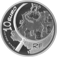 Frankreich 10 Euro 2013 - Asterix und Obelix in Originalbox- Silber PP