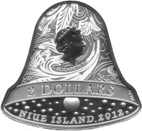 Niue 2 Dollars 2012 - Christmas Bell - 1 oz Silber PP mit Swarovskikristall