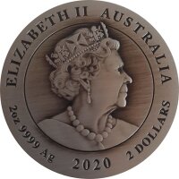 Australien Lunar III 2020 Jahr der Maus 2 oz Silber - Antik Finish
