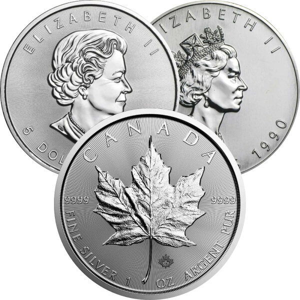 Kanada Maple Leaf div. 1 oz Silber II. Wahl