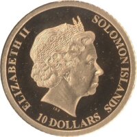 Solomon Islands 10 Dollars 2015 - Die Großen Deutschen "Helmut Schmidt" - 0,5 Gramm Gold PP