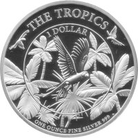 Barbados 1 Dollar 2017 - The Tropics - 1 oz Silber PP