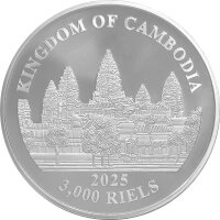 Cambodia Lost Tigers of Cambodia 4. Ausgabe 2025 1 oz Silber - Coloriert