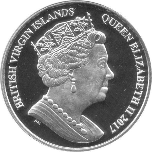 British Virgin Islands 10 Dollars 2017 - 65-jähriges Thronjubiläum von Königin Elisabeth II. - 1 oz Silber