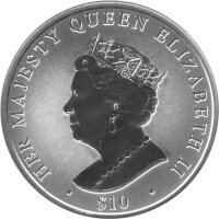 British Virgin Islands 10 Dollars 2017 - 65-jähriges Thronjubiläum von Königin Elisabeth II. - 1 oz Silber