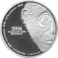 Niue Lunar 2016 Jahr des Affen 1 oz Silber PP