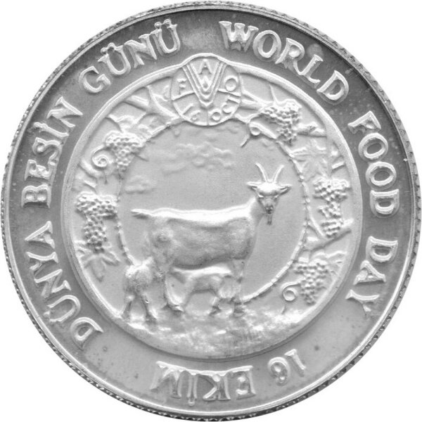 Türkei 1.500 Lira 1983 - F.A.O. Welternährungstag - Silber